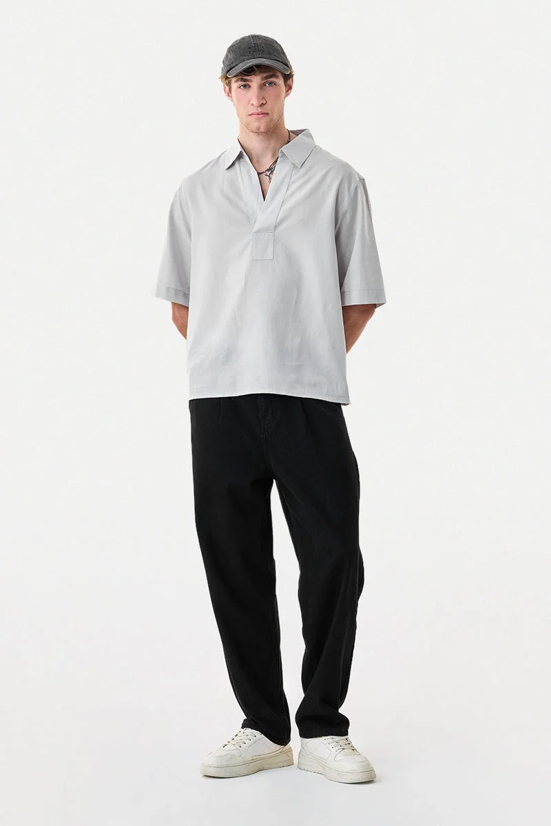 SNITCH Linen Blend Box Fit Popover Shirt