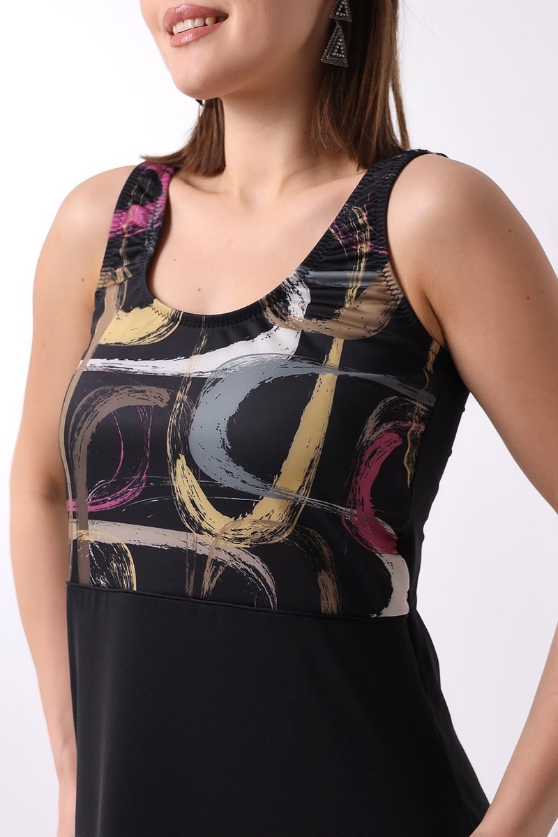 Aykum , Tights Dressed Patterned Swimsuit with Intermediate Bias - Image 4