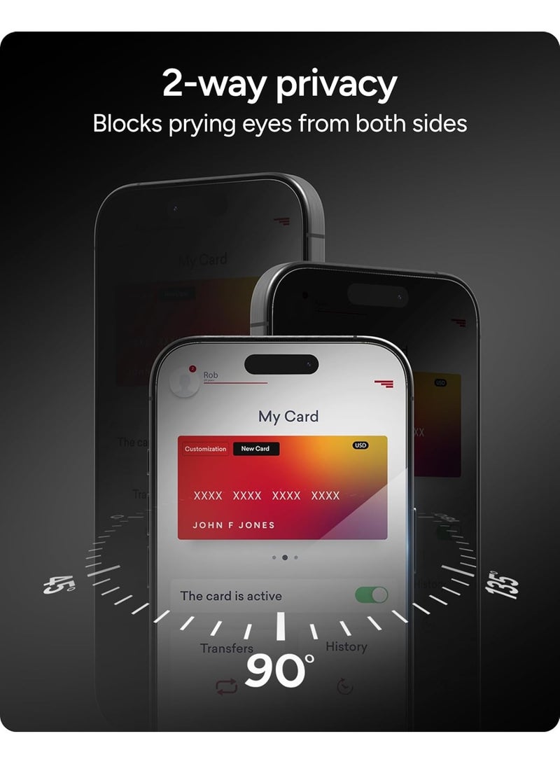 زاج واقي الشاشة الزجاجي InvisibleShield Elite Privacy متوافق مع هاتف Apple iPhone 17 Pro - Image 3