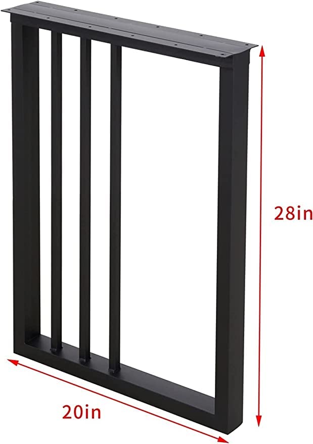 PRAMUKH FASHION PRAMUKH FASHION Metal Furniture Table Legs 28Hight 20 Wide Black Heavy Duty Table Legs for DIY Coffee Table Modern Desk Legs Industrial Rustic Duty Square Tube Desk Legs Pack of 2 - Image 2