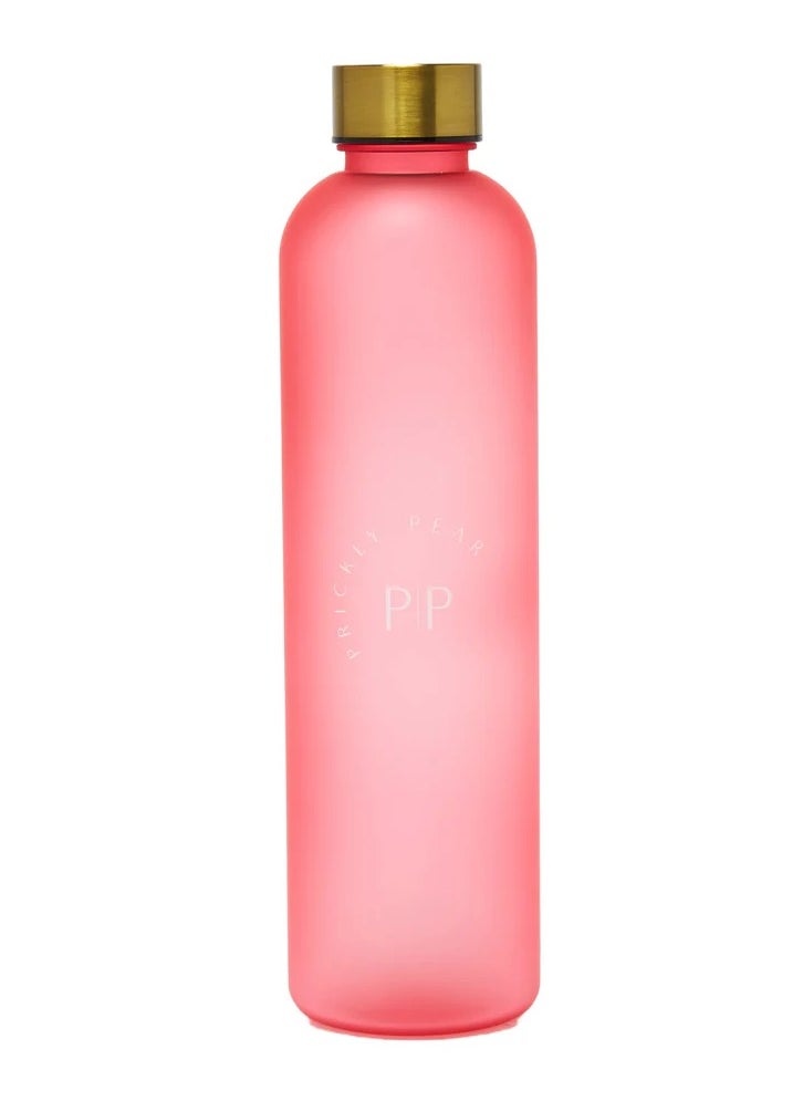 Prickly Pear Day 1L Water Bottle With A Tracker Of Hydration From 8Am  6Pm Has Simple Contrast Lid Lightweight And Bpa Free Pink  - Image 3