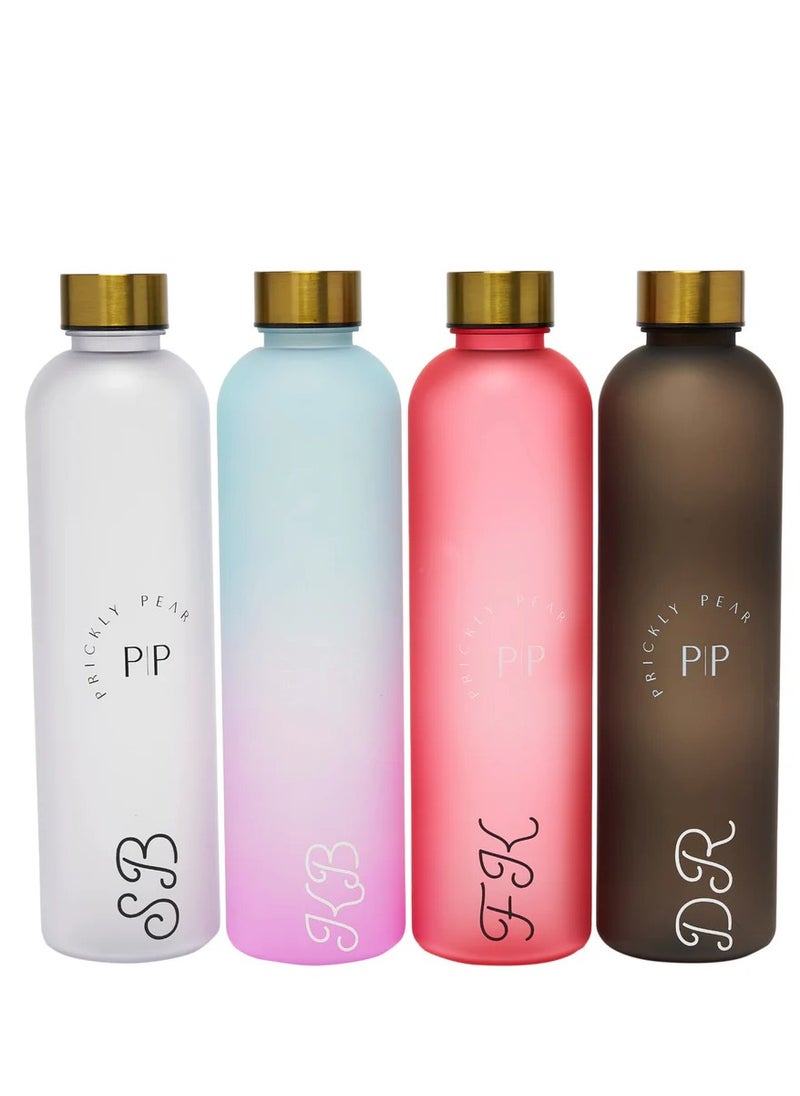 Prickly Pear Day 1L Water Bottle With A Tracker Of Hydration From 8Am  6Pm Has Simple Contrast Lid Lightweight And Bpa Free Pink  - Image 4