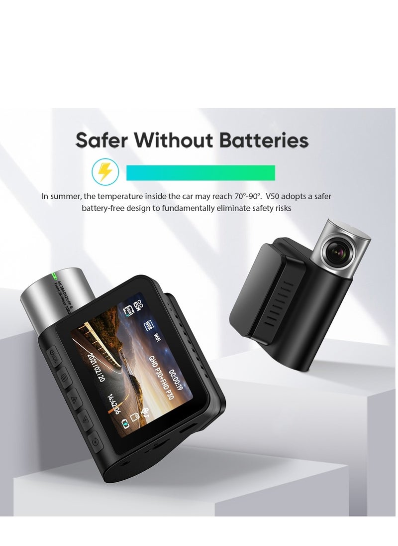 Generic - 4K+1080P Dual Dash Cam with Sony High-Sensitivity Sensor, WiFi & Smart APP Control, Built-in 128GB U3 High-Speed Storage, Features Loop Recording, Night Vision, and Parking Monitor. - Image 1