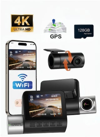 Dash Cam Front and Rear, 4KFull HD Dash Cam, Free 128GB Card, Built-in Wi-Fi GPS, 3-inch IPS Screen, Night Vision, 170° Wide Angle, WDR, 24-hour Parking Mode - pzsku/ZFC796FF306E0DCB394F0Z/45/1750302140/4c249493-9049-4523-9241-96489f74ced9