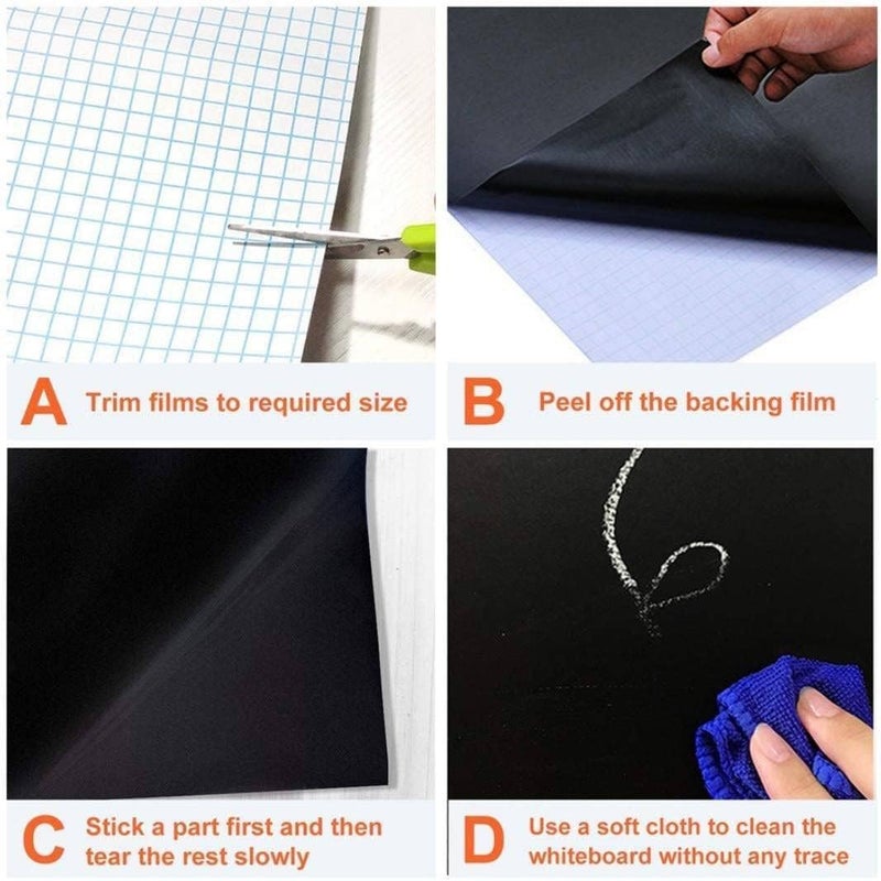 Extra Long Removable Chalkboard Contact Paper Roll 60x100cm Self Adhesive Blackboard Sticker for Home School Office Wall Decoration Writable Reusable Blackboard Decal Sticker - Image 3