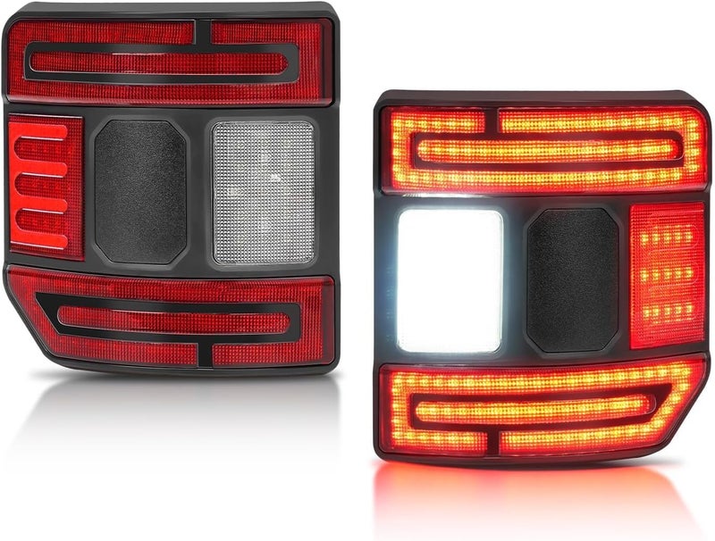SUPAREE Flush Mount LED Rear Brake Tail Lights Compatible with Jeep Gladiator JT 2020 2021 2022 2023 2024 2025 Replace OEM Red Taillight Assembly Included Smoked Reverse Turn Signal Running light - Image 1