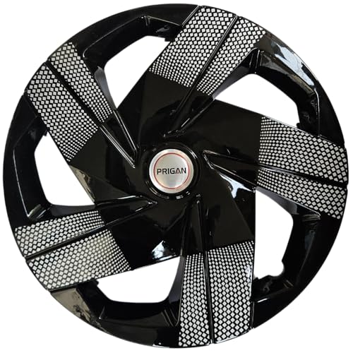 PRIGAN Wheel Cover for Universal Silver Black Wheel Cover 16" for All 16 Inch Cars (Set of 4 Pcs) (Press Fitting) Model Name- Starex DC 16 - Image 1