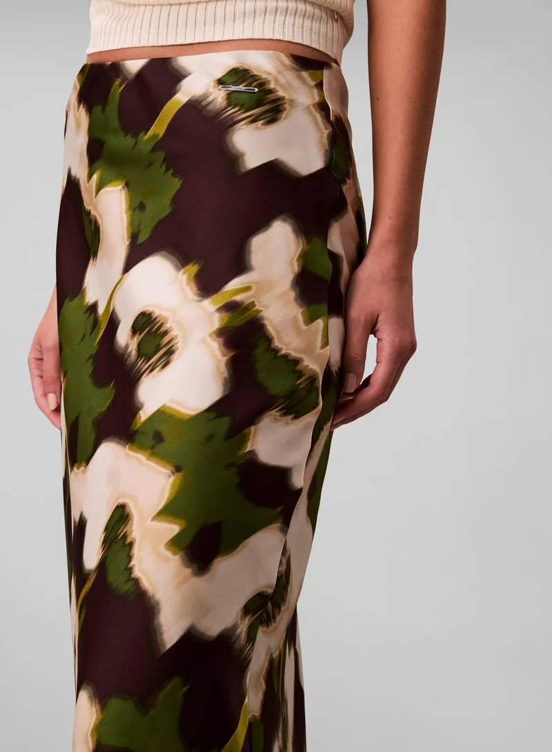 CALVIN KLEIN Printed Midi Slip Skirt