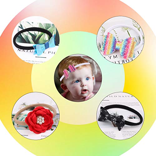 XIMA 40 Pack Black DIY Nylon Headbands, Baby And Newborn Ealstic Hair Bands for Baby Girls Hair Accessories(Black-40pcs) - Image 5