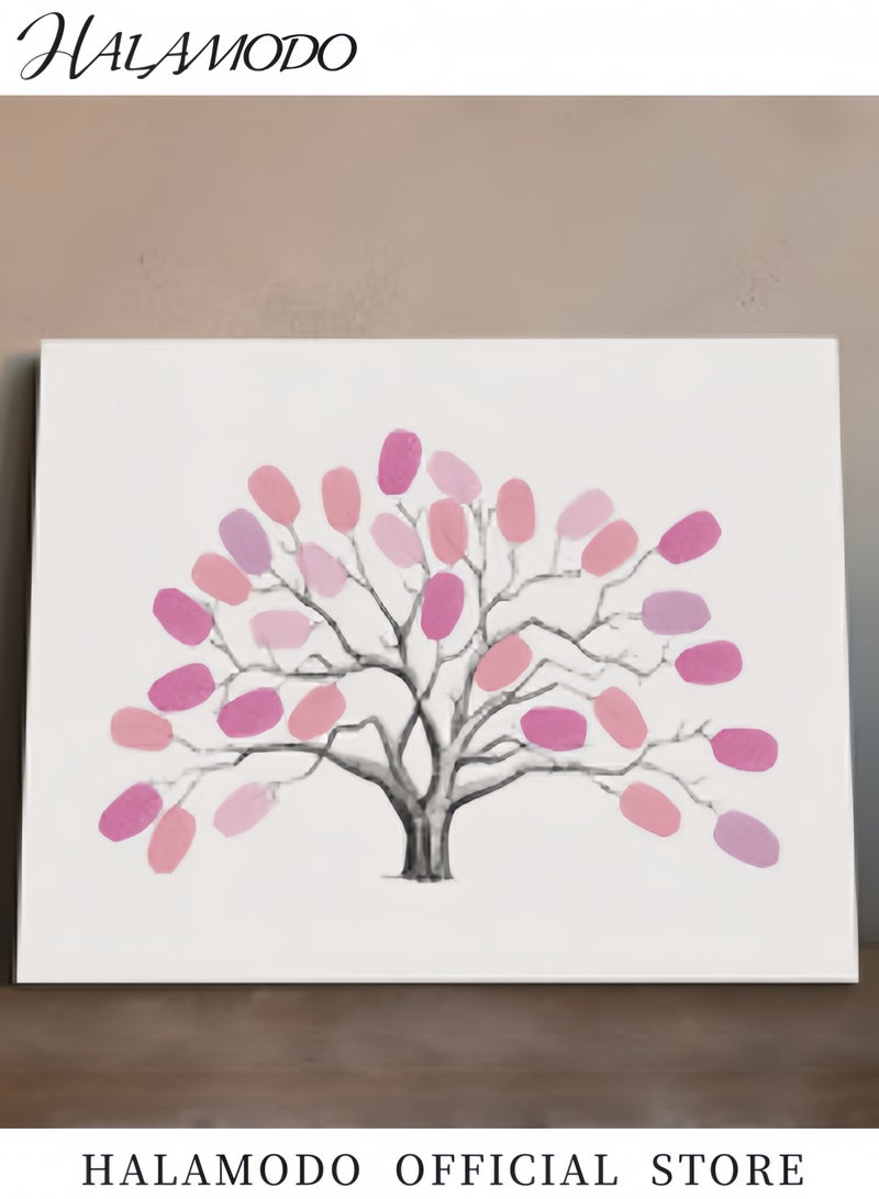 هالامودو ملصق حائط شجرة بصمات الأصابع للكشف عن جنس المولود، كتاب ضيوف حفل استقبال المولود، أفكار لحفل الكشف عن جنس المولود، تذكار الكشف عن جنس المولود، لعبة تذكارية للكشف عن جنس المولود - Image 3