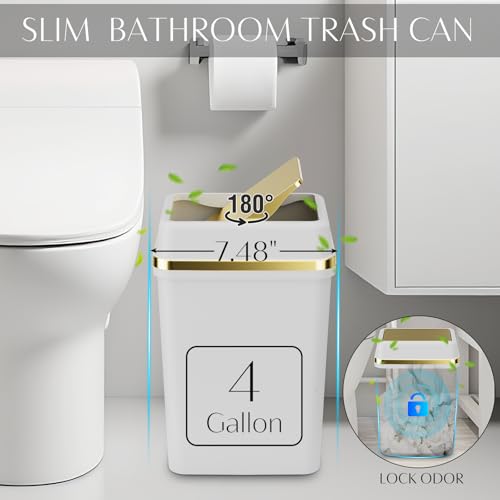 WSBArt 9PCS Bathroom Accessory Set, White Bathroom Set, Bathroom Accessories Set Complete with Trash Can, Toothbrush Holder, Soap Dispenser, Toilet Brush, Bathroom Decor - Image 3