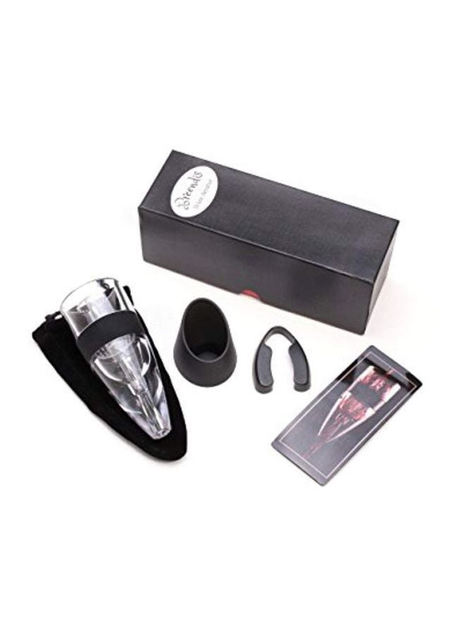Timeless 3-Piece Wine Aerator And Foil Cutter Set Black/Clear - Image 1