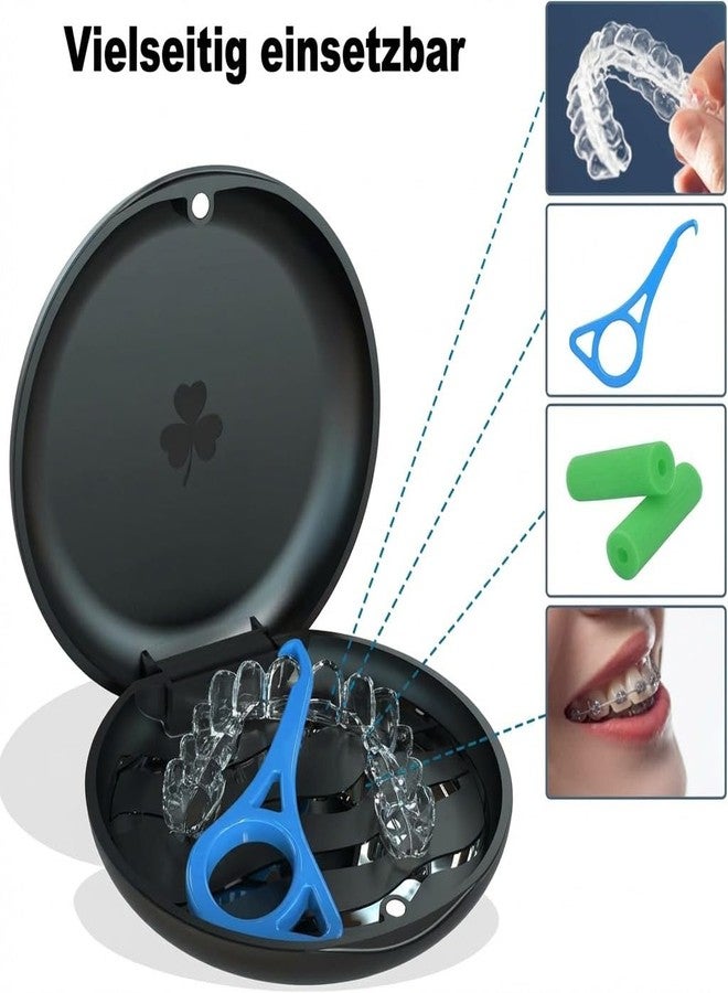BVN Retainer Case with Aligner Removal Tool (2 Pack), Portable Mouth Guard Case & Denture Box, Slim Orthodontic Retainer Container for Invisalign and Mouthguards, Includes 2 Aligner Hooks - Black - Image 4