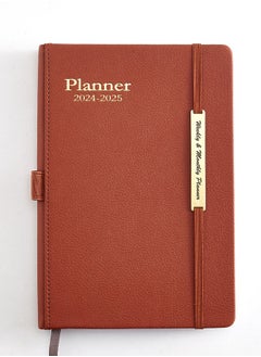 Arabest Academic Weekly & Monthly Planner Daily Planner with Monthly Tabs, Leather Cover + Month Label + Thick Paper + Elasticated String on the side  - Image 1