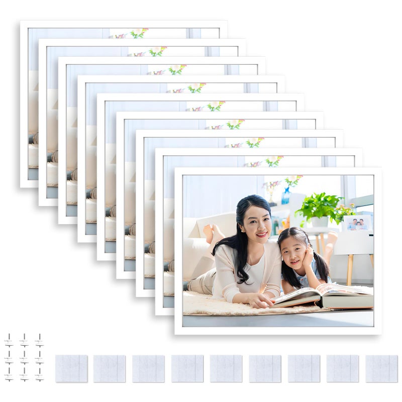 بلاط الصور السعيد 8x10 مجموعة إطارات صور لاصقة على الحائط 9 قطع