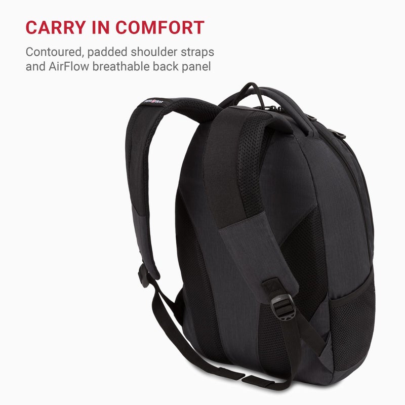 SwissGear 1186 Special Edition 13â€ Laptop Backpack â€“ Grey â€“ Compact Tech Bag with Reflective Accents â€“ Multiple Organizer Pockets with Bungee Cords & D-ring Attachment Point - Image 5