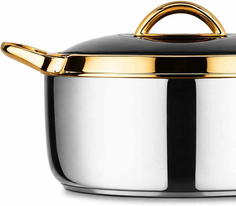 UTC LA1839 Livonia Steel Hotpot 4PC Set with Gold Line (1500/2000/2500/3000) - Image 3