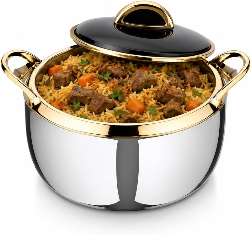 UTC LA1839 Livonia Steel Hotpot 4PC Set with Gold Line (1500/2000/2500/3000) - Image 5