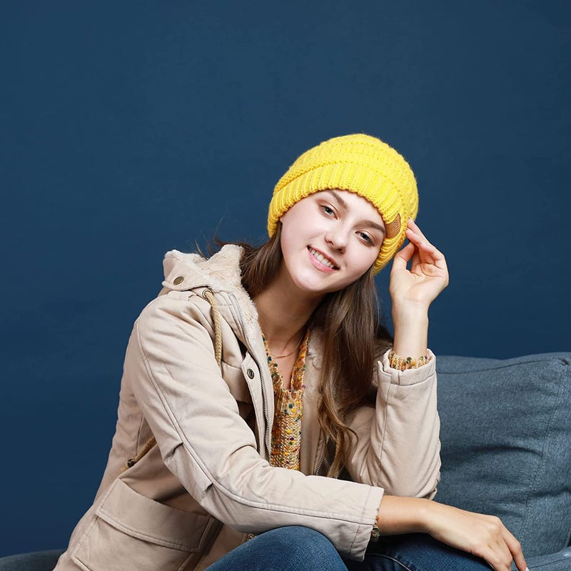 REDESS Women Winter Pom Pom Beanie Hat with Warm Fleece Lined, Teal - Image 4