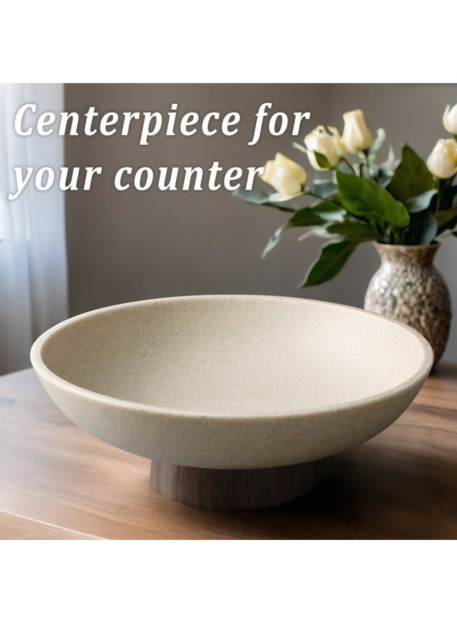 LIN CHUAN Large Decorative Bowl, Modern Resin Pedestal Bowl for Home Decor,Brown - Image 5