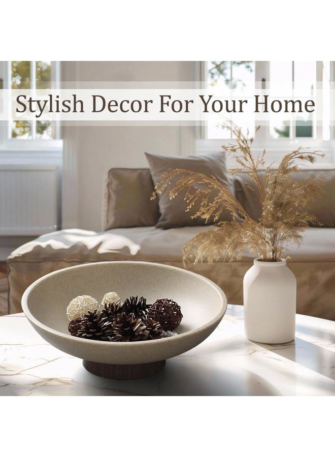 LIN CHUAN Large Decorative Bowl, Modern Resin Pedestal Bowl for Home Decor,Brown - Image 3