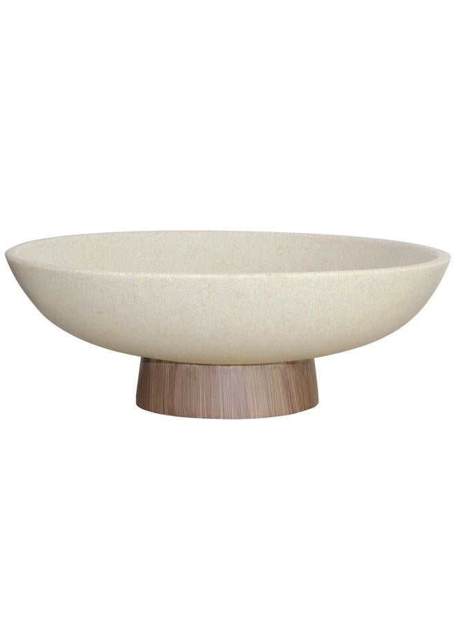 LIN CHUAN Large Decorative Bowl, Modern Resin Pedestal Bowl for Home Decor,Brown - Image 1