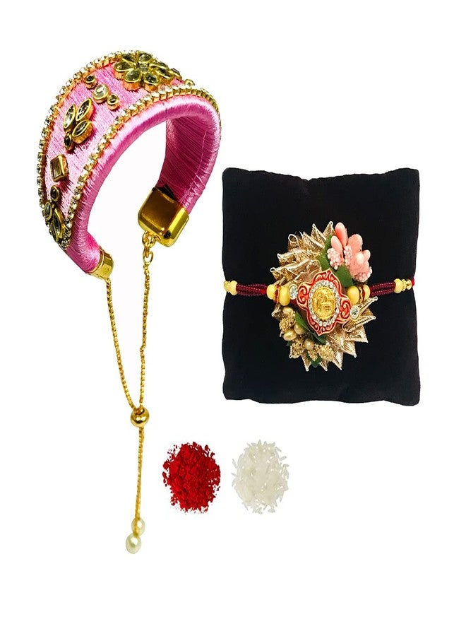 Evisha Rakhi For Brother And Bhabhi | Rakhi Comb-164-Kada-65 rakhi combo || bhaiya bhabhi rakhi || rakhi gifts - Image 1