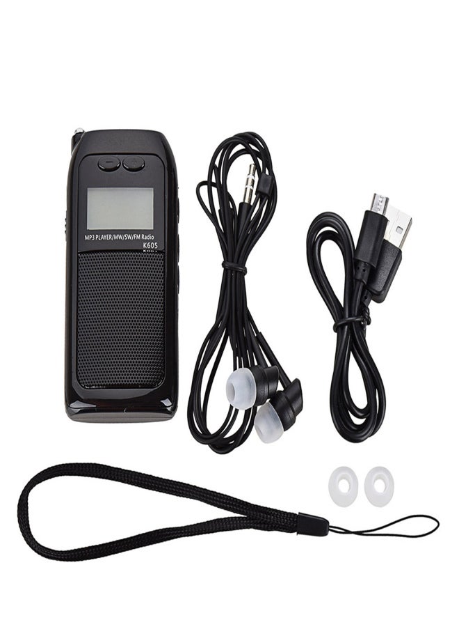 SW FM MW Radio Mini Pocket Stereo Radio Receiver Digital MP3 Music Player with Headphones Support TF Card - Image 1