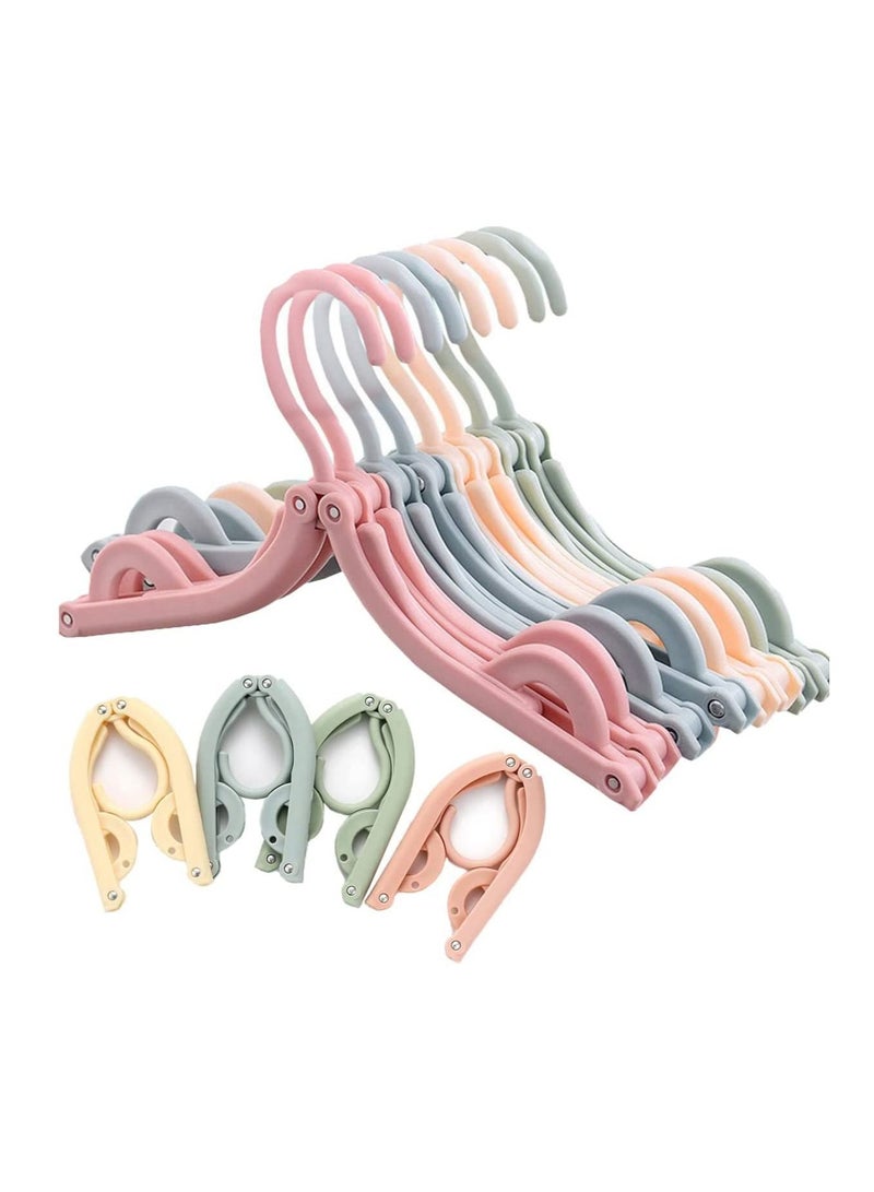 Excefore Foldable Travel Hangers - Portable Folding Collapsible Clothes Hangers Lightweight Travel Accessories Foldable Clothes Drying Rack Dorm Hanger for Travel School Home with Clothesline 8 Pcs  - Image 1