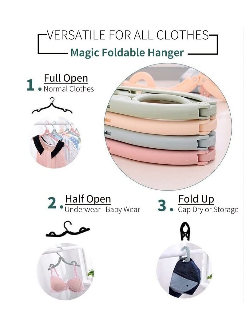 Excefore Foldable Travel Hangers - Portable Folding Collapsible Clothes Hangers Lightweight Travel Accessories Foldable Clothes Drying Rack Dorm Hanger for Travel School Home with Clothesline 8 Pcs  - Image 5