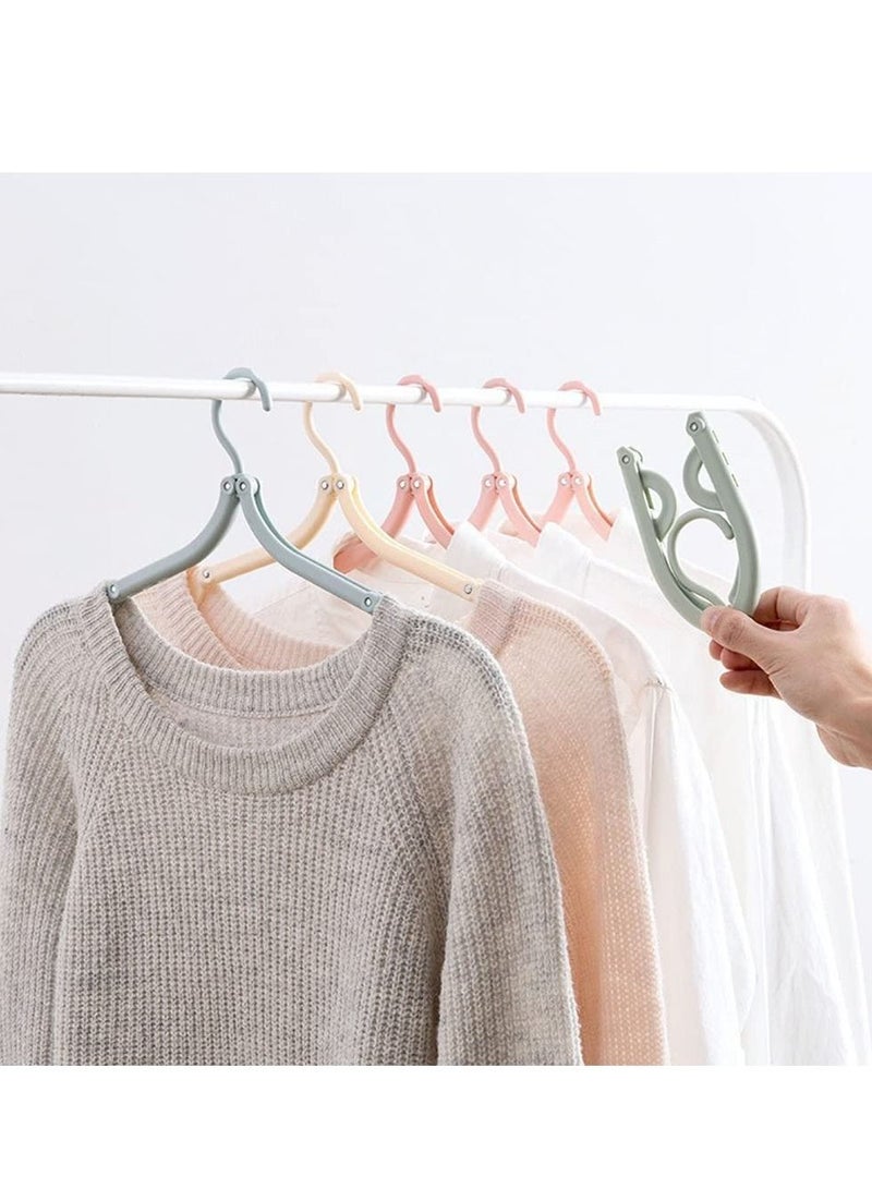 Excefore Foldable Travel Hangers - Portable Folding Collapsible Clothes Hangers Lightweight Travel Accessories Foldable Clothes Drying Rack Dorm Hanger for Travel School Home with Clothesline 8 Pcs  - Image 2