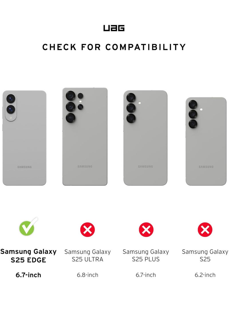Urban Armor Gear - UAG Dot [MagSafe] for Samsung Galaxy S25 EDGE Case Cover [15 Feet Drop tested] - Ash - Image 1