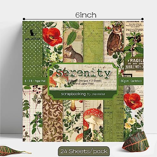YASMEN Scrapbook Paper Pad 6x6, Vintage Patterned Cardstock Paper Pads for Card Making, Journals, Planner, DIY Envelopes, Greeting Cards, Gift Card, Decorative Art Craft -24 Sheets - Image 4