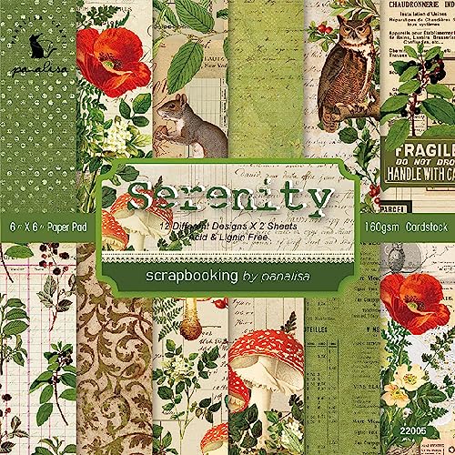 YASMEN Scrapbook Paper Pad 6x6, Vintage Patterned Cardstock Paper Pads for Card Making, Journals, Planner, DIY Envelopes, Greeting Cards, Gift Card, Decorative Art Craft -24 Sheets - Image 1