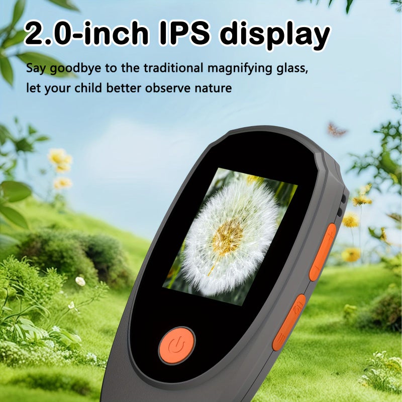 White Autofocus Digital Microscope 500x with 2 Inch IPS Screen 8 LED Lights - Image 2