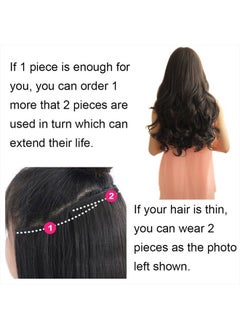 REECHO 20" 1-Pack 3/4 Full Head Curly Wave Blonde Mixed Hair Color Clips in on Synthetic Hair Extensions Hairpieces for Women 5 Clips 4.5 Oz per Piece - Medium Blonde with Highlights  - Image 3