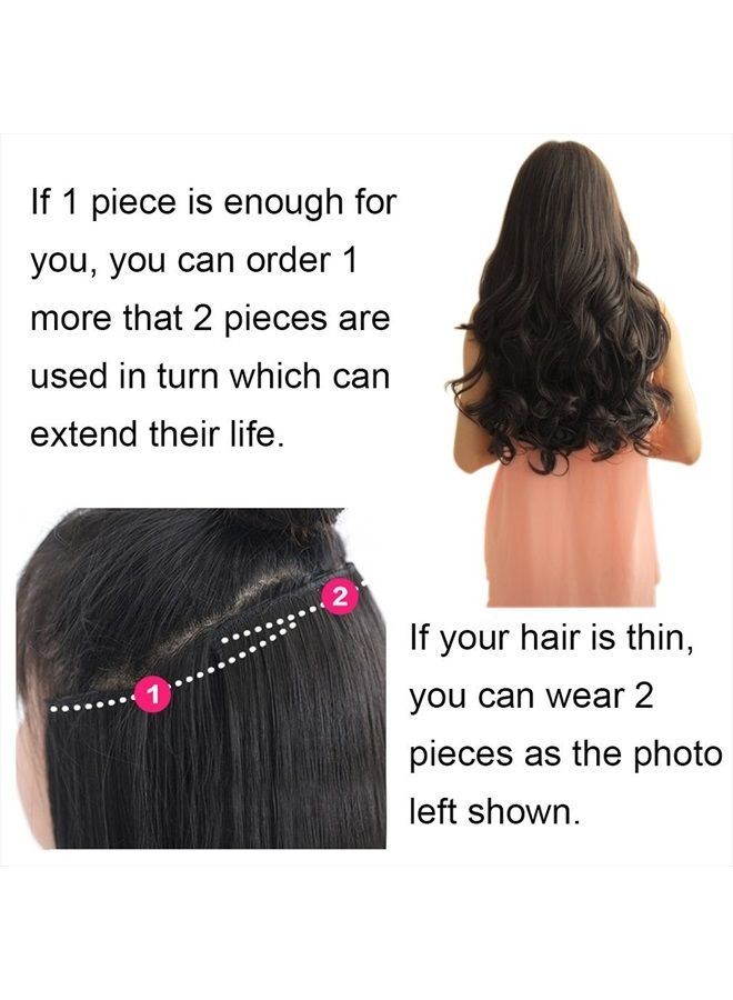 REECHO 20" 1-Pack 3/4 Full Head Curly Wave Blonde Mixed Hair Color Clips in on Synthetic Hair Extensions Hairpieces for Women 5 Clips 4.5 Oz per Piece - Medium Blonde with Highlights - Image 3