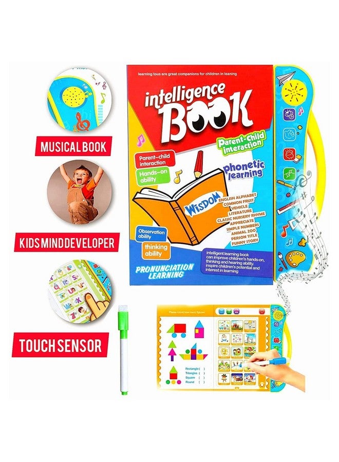 PLUSPOINT PLUSPOINT Intelligence Book Educational Learning English Letters & Words Learning Sound Book Fun Toys Activities with Numbers, Shapes, Animals Phonetic Learning Book for Toddlers 