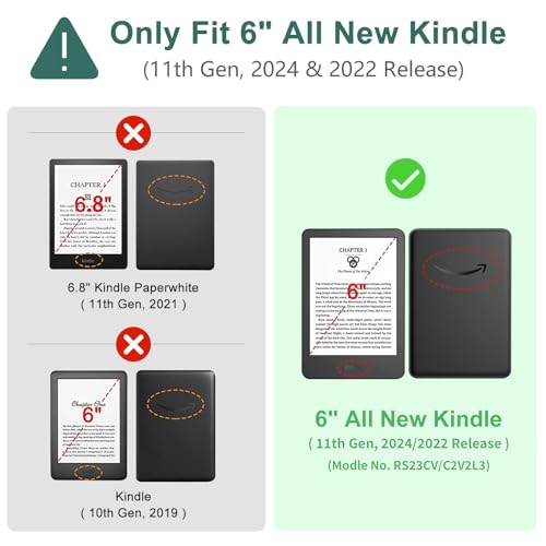 TaIYanG Case for 6" All-New Kindle (11th Generation 2024 & 2022 Release), Lightweight Slim Smart PU Leather Cover for 6 inch Kindle 2024 & 2022 e-Reader (Not Fit Paperwhite 11th Gen 2021) - Image 2