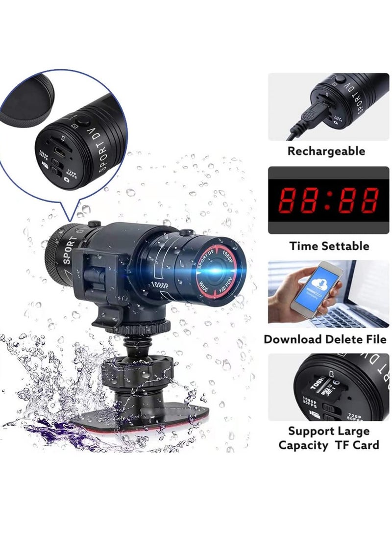 SOLARAE Motorcycle Helmet Camera, Cycle Video Camera- 1080p Mini Waterproof Sports Helmet Camera Full HD Mountain Helmet Action Camera Video DVR AVI Video Camcorder - Image 2