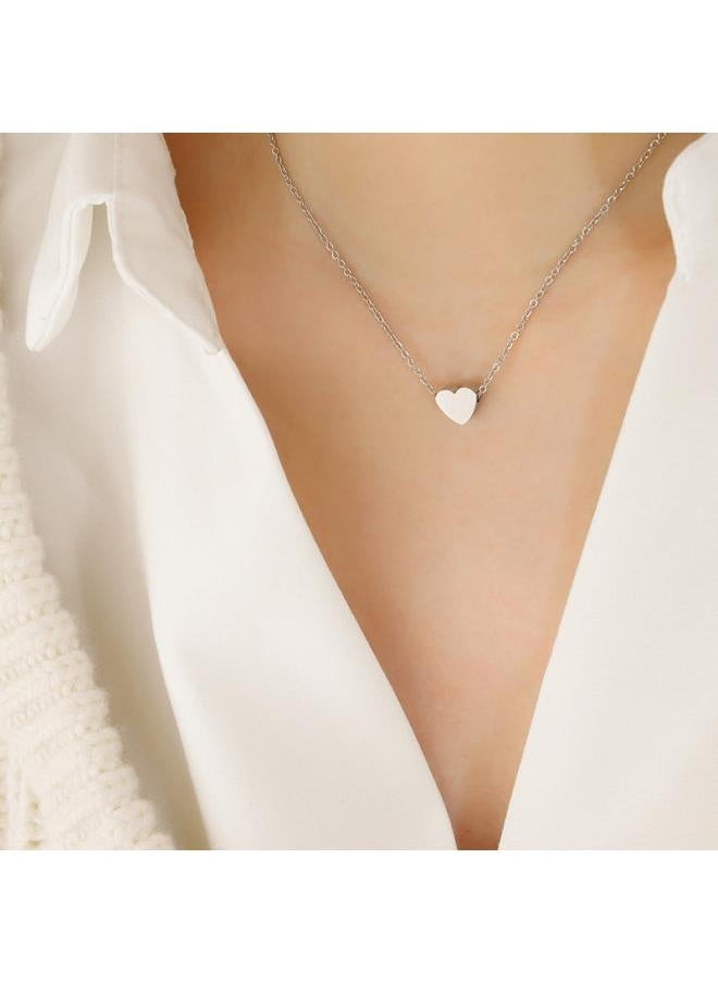 NIBEMINENT Korean Style Isn Chocker Small Peach Heart Love Necklace Titanium Steel 8k Gold Clavicle Jewelry P 3 