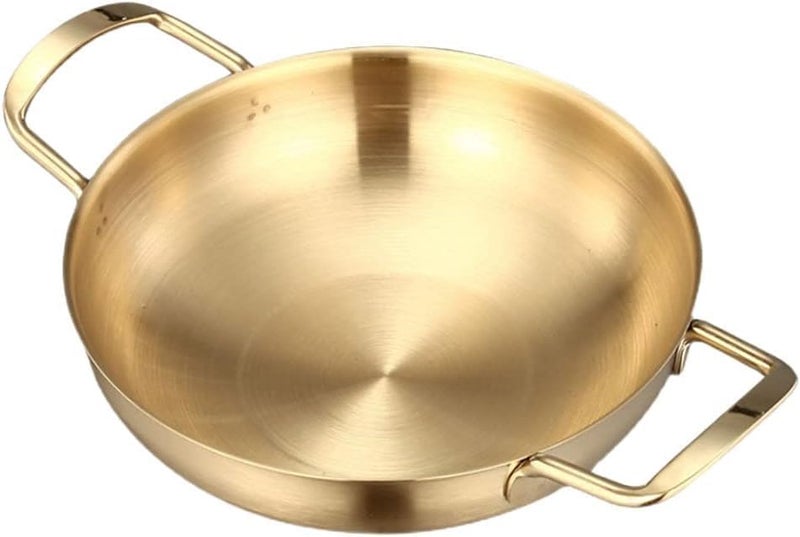 AJARVAR Stainless Steel pan Skillet Carbon Frying Wok Non Sticking Searing- Mini Chefs Stainless Steel Everyday Pan Cookware- Inner Diameter 20cm - Image 1