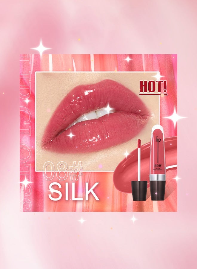 BOB Glittering Lip Gloss – #8 Silk, High‑Shine, Moisturizing, Long-lasting Formula for Fuller, Glossier Lips - Image 4