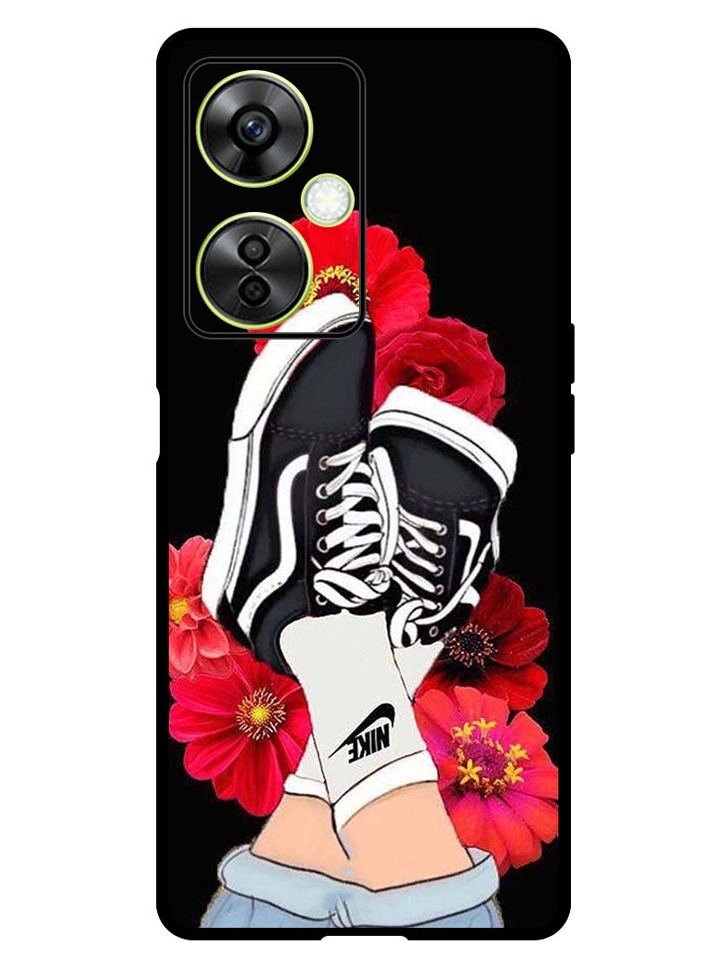 Theodor Protective Case Anti Scratch Shock Proof Bumper Cover For OnePlus Nord CE 3 Lite Feet & Red Flower - Image 1