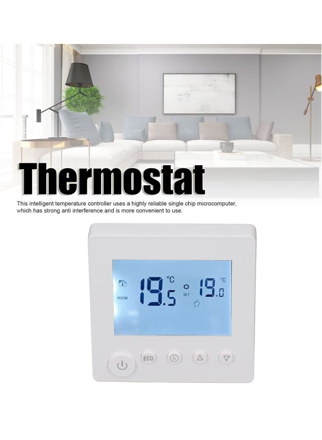 Smart Thermostat, 16A LCD Display Non Programmable Thermostat for Home, Digital Thermostat with NTC Temperature Sensor, 2 Wire Thermostat for Heat Control, Ideal for Smart Home - Image 1