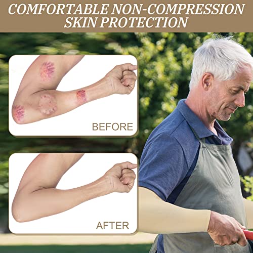 Janmercy 8 Pairs Elderly Skin Thin Protector Sleeves Bruise Abrasions Protective Arm Sleeve(Beige) - Image 2