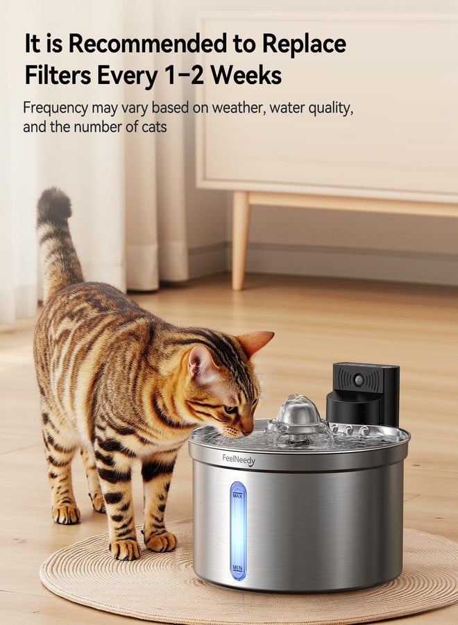 FEELNEEDY 6 Pack Cat Water Fountain Filter & 6 Pack Pump Sponges Replacement for [FN-W19] - 6 Filters+6 Sponges - Image 4