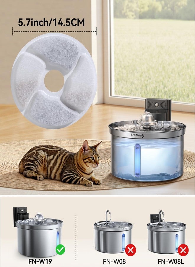 FEELNEEDY 6 Pack Cat Water Fountain Filter & 6 Pack Pump Sponges Replacement for [FN-W19] - 6 Filters+6 Sponges - Image 2