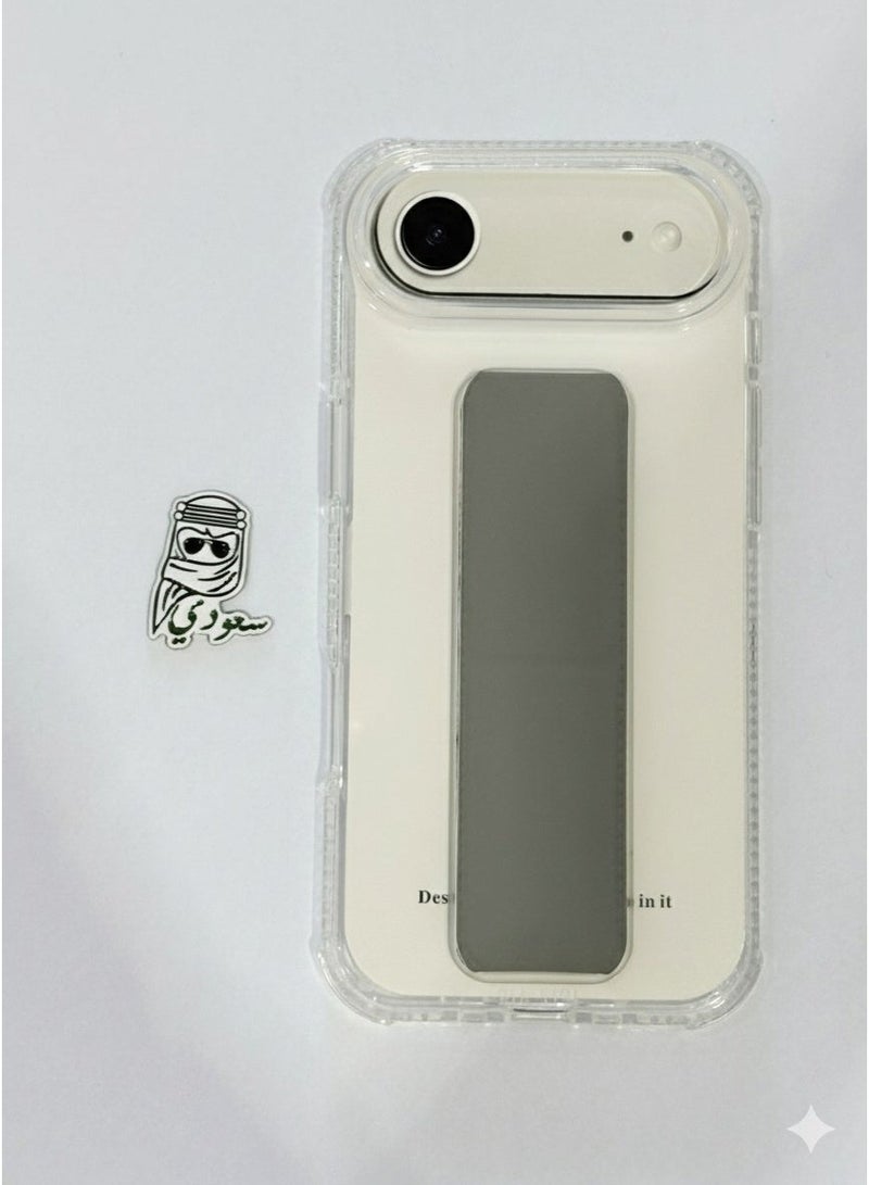 Magsafe APPLE IPHONE 17 AIR CRYSTAL CLEAR KICKSTAND CASE WITH A RANDOM METAL STICKER GIFT - Image 1