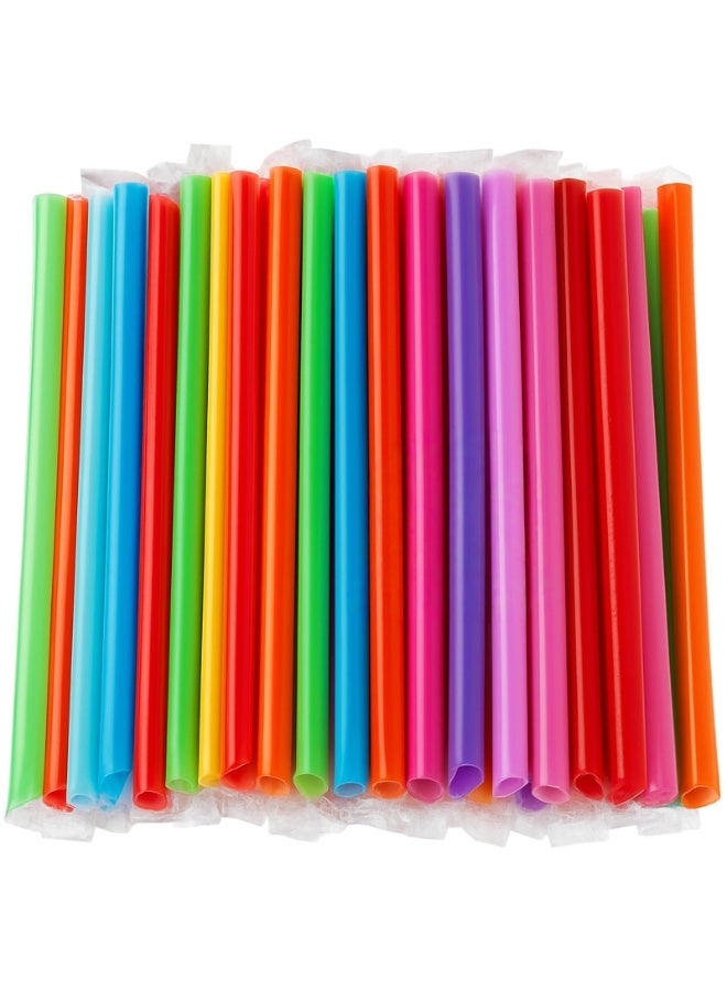 Jumbo Smoothie Straws 25-Pack | 11mm Wide, 19cm Long | Multicolor Boba Straws | Individually Wrapped, BPA-Free, Food-Grade | For Milkshakes, Smoothies, Juice, Bubble Tea & Parties  - Image 1